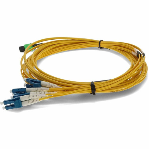 AddOn 1m MPO/APC to 4xLC/UPC Duplex Yellow OS2 OFNP (Plenum-Rated) 8-Strand SMF Fiber Fanout Cable - 3.3 ft (1 m) Fiber Optic Network (ADD-MPO-4LC1M9SMFP)