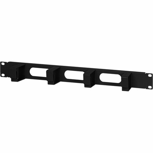 Intellinet 19" Cable Management Panel, 1U, 4 short plastic rings, Black - Cable Management Panel - Jet Black - 1U Rack Height x 19" - (Fleet Network)