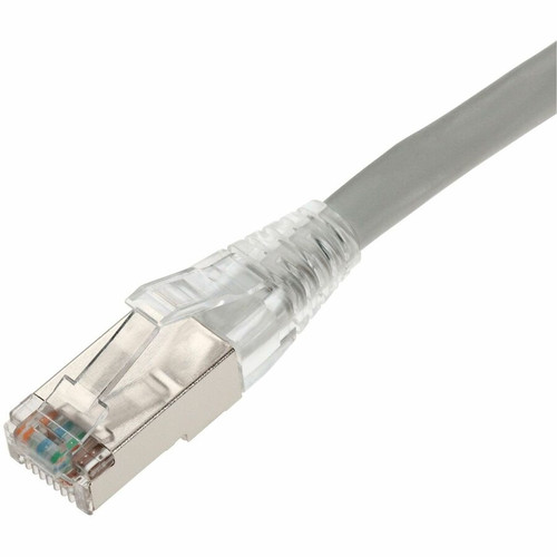 AddOn 1ft Gray CAT 6A Shielded PVC Ethernet Cable Snagless Easy Clear Boot RJ-45 M/M - 1 ft (0.30 m) Category 6a Network Cable for - 1 (ADD-1FCAT6AS-GY)