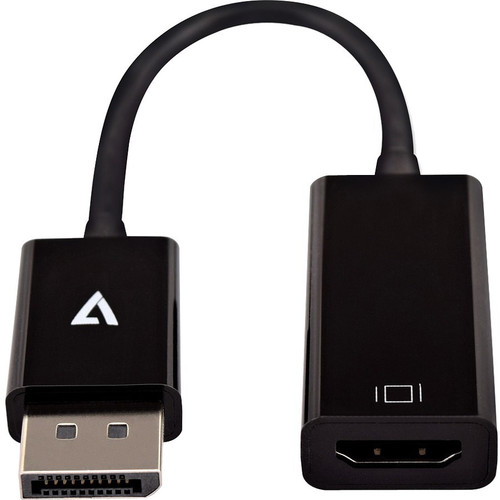 V7 Black Video Adapter DisplayPort Male to HDMI Female Slim - V7 Black Video Adapter Converter DisplayPort Male to HDMI port Female DP (Fleet Network)