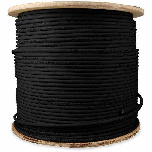 AddOn 1000ft Non-Terminated Black CAT 6A Shielded PVC Bulk Cable Outdoor - 1000 ft (304.80 m) Category 6a Network Cable for Network - (Fleet Network)