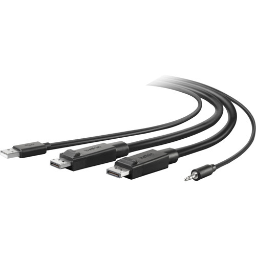 Belkin TAA DUAL DP/USB/AUD SKVM CBL, DP M/M; USB A/B, 10' - 10 ft (3.05 m) DisplayPort/Mini-phone/USB KVM Cable for KVM Switch, Device (F1D9020B10T)