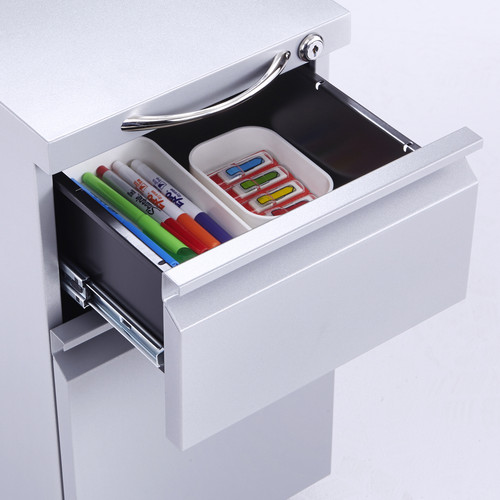 Safco Steel Mini Pedestal - 2-Drawer - 22" (558.80 mm) Width x 10.6" (269.88 mm) Depth x 21" (533.40 mm) Height - 2 x Drawer(s) for - (LDSPEDP5)