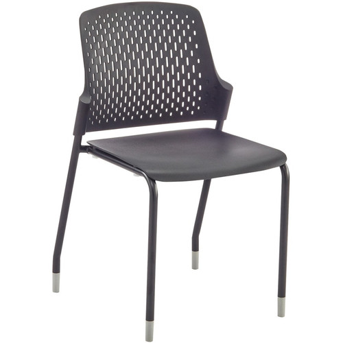 Safco Next Stack Chair - Black Seat Color - Polypropylene Seat Material - Black Back Color - Polypropylene Back Material - Tubular - - (Fleet Network)