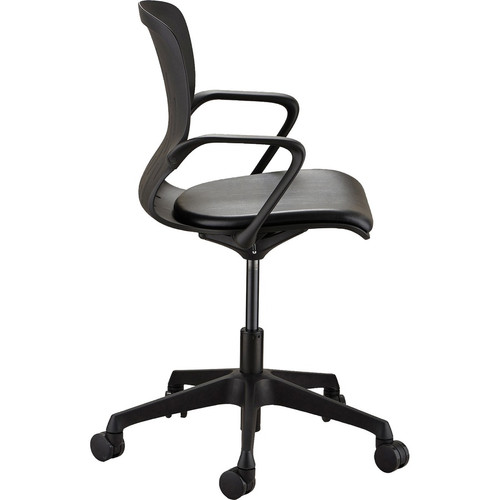 Safco Shell Desk Chair - Black Vinyl Seat Color - Plastic Seat Material - Black Back Color - Plastic Back Material - Steel Frame - - 1 (Fleet Network)