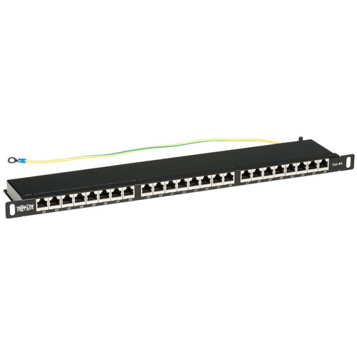 Tripp Lite series N252A-024-HUSHK Cat6a 24-Port Patch Panel, 0.5U - 24 Port(s) - 24 x RJ-45 - 0.5U High - Rack-mountable (Fleet Network)