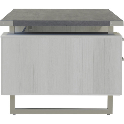 Mayline Mirella Box-File/3-Box Freestanding Desk - x 1.6" (41.15 mm) Thickness Work Surface, 29.5" (749.30 mm) Height x 72" (1828.80 x (MRDBF7236SGY)