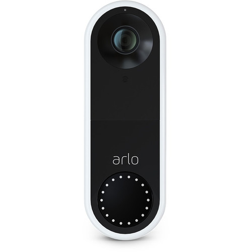 Arlo Essential Wired Video Doorbell, White - AVD1001 - Arlo Essential Wired Video Doorbell - HD Video, 180&deg; View, Night Vision, 2 (AVD1001-100NAS)