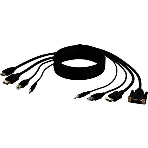 Belkin Dual DVI to HDMI and DP to DP + USB A/B + Audio Passive Combo KVM - 10 ft KVM Cable for Keyboard/Mouse, Audio/Video Device, KVM (Fleet Network)