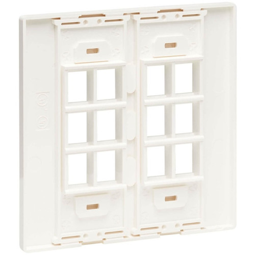 Tripp Lite 12 Port Keystone Double-Gang Faceplate White Polycarbonate TAA Number Series Socket Total Of S X N080-212