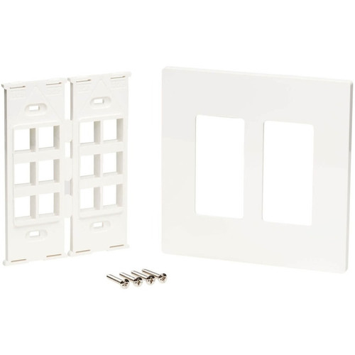 Tripp Lite 12 Port Keystone Double-Gang Faceplate White Polycarbonate TAA Number Series Socket Total Of S X N080-212