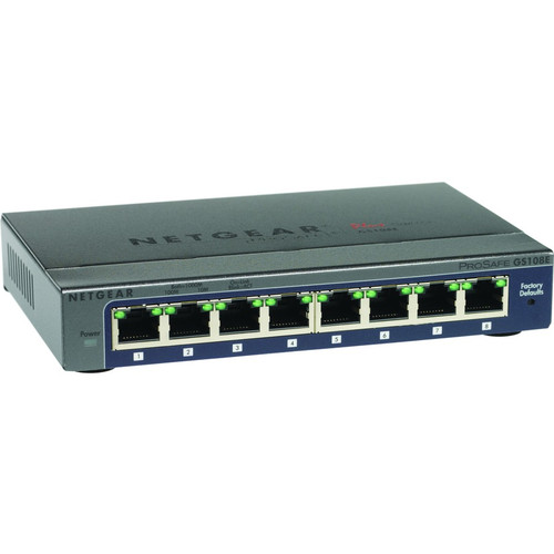 Netgear Prosafe Plus GS108E Ethernet Switch - 8 Ports - 2 Layer Supported - Desktop, Wall Mountable - Lifetime Limited Warranty (Fleet Network)