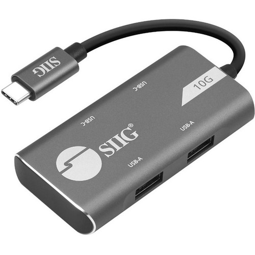 SIIG 4-Port USB 3.1 Gen 2 10G Hub - 2A2C - USB 3.1 (Gen 2) Type C - External - 4 USB Port(s) - 4 USB 3.1 Port(s) - PC, Mac (Fleet Network)