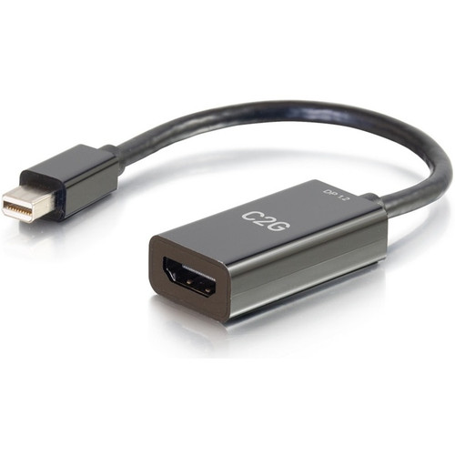 C2G Mini DisplayPort to HDMI Passive Adapter - Black - M/F - 8" (203.20 mm) HDMI/Mini DisplayPort A/V Cable for Notebook, HDTV, Device (Fleet Network)