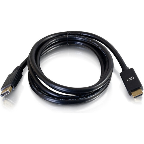 C2G 3ft DisplayPort Male to HDMI Male Passive Adapter Cable - 4K 30Hz - 3 ft (0.91 m) DisplayPort/HDMI A/V Cable for Notebook, HDTV, - (Fleet Network)