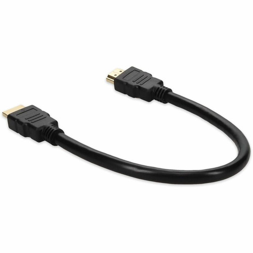 AddOn 1ft HDMI 1.4 Male to Male Black Cable For Resolution Up to 4096x2160 (DCI 4K) - 1 ft (0.30 m) HDMI A/V Cable for Audio/Video - 1 (HDMIHSMM1)