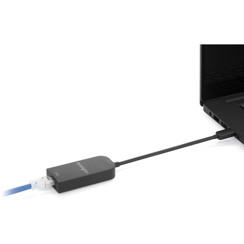 Kensington USB-C to 2.5G Ethernet Adapter - USB Type C - 2.50 Gbit/s Data Transfer Rate - 1 Port(s) - 1 - Twisted Pair - 1000Base-T, - (K38285WW)