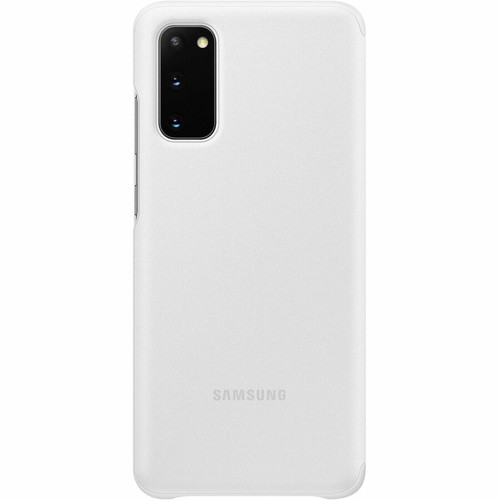 Samsung Smart Clear View Carrying Case (Flip) Samsung Galaxy S20 5G, Galaxy S20 Smartphone - White - 6.08" (154.40 mm) Height x 2.86" (EF-ZG980CWEGCA)