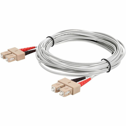 AddOn 2m SC to SC Gray OM1 Duplex OFNR (Riser-Rated) MMF Fiber Patch Cable - 6.6 ft (2 m) Fiber Optic Network Cable for Network - End: (Fleet Network)