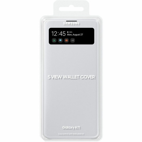 Samsung S View Carrying Case (Wallet) Samsung Galaxy A71 Smartphone, Card - White - 6.51" (165.40 mm) Height x 3.14" (79.80 mm) Width (EF-EA715PWEGCA)