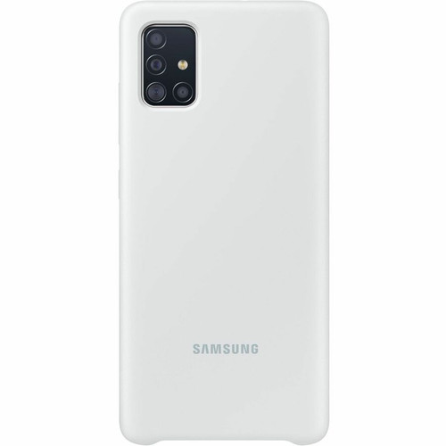Samsung Silicone Cover (Galaxy A51) - For Samsung Galaxy A51 Smartphone - White - Silky - Shock Resistant, Bump Resistant - Silicone (Fleet Network)