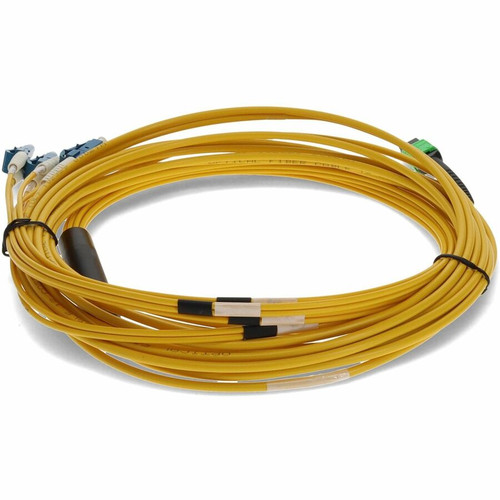 AddOn 6m MPO/APC to 4xLC/UPC Duplex Yellow OS2 OFNP (Plenum-Rated) 8-Strand SMF Fiber Fanout Cable - 19.7 ft (6 m) Fiber Optic Network (ADD-MPO-4LC6M9SMFP)
