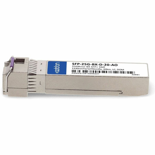 AddOn SFP-25G-BX-D-20-AO Compatible TAA SFP28 Transceiver - 25GBase-BX - Single-mode - 20km - LC - DOM
