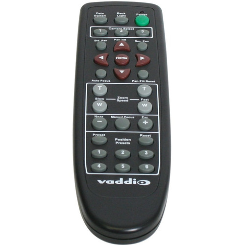 Vaddio IR Remote Commander - For Camera - Infrared - Alkaline Battery - Black (998-2100-000)