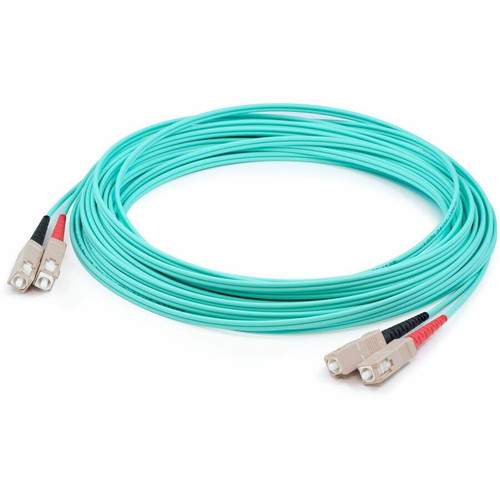 AddOn 69m SC to SC Aqua OM4 Duplex OFNR (Riser-Rated) Fiber Patch Cable - 226.4 ft (69 m) Fiber Optic Network Cable for Network Device (Fleet Network)