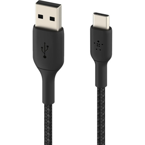 Belkin BoostCharge Braided USB-C to USB-A Cable (2 meter / 6.6 foot, Black) - 6.6 ft USB/USB-C Data Transfer Cable for Smartphone, - 1 (Fleet Network)