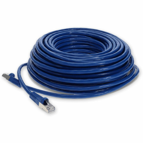 AddOn 100ft Blue CAT 7 Shielded (S/FTP) PVC Ethernet Cable Snagless Bubble Boot RJ-45 M/M - 100 ft (30.48 m) Category 7 Network Cable (Fleet Network)