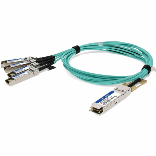 AddOn Mellanox MFA7A50-C005 Compatible 100GBase-AOC QSFP28 to 4xSFP28 Active Optical Cable (850nm, MMF, 5m) - 16.4 ft (5 m) Fiber for (Fleet Network)