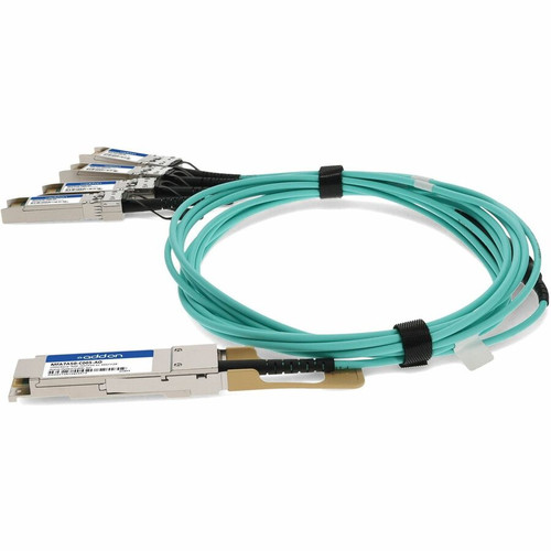 AddOn Mellanox MFA7A50-C005 Compatible 100GBase-AOC QSFP28 to 4xSFP28 Active Optical Cable (850nm, MMF, 5m) - 16.4 ft (5 m) Fiber for (MFA7A50-C005-AO)