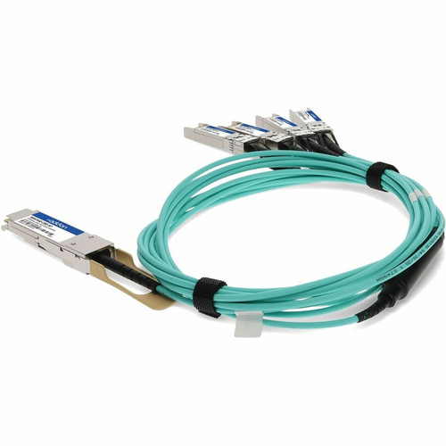 AddOn Mellanox MFA7A50-C005 Compatible 100GBase-AOC QSFP28 to 4xSFP28 Active Optical Cable (850nm, MMF, 5m) - 16.4 ft (5 m) Fiber for (MFA7A50-C005-AO)