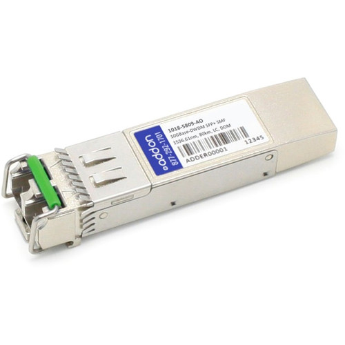 AddOn Optelian 1018-5809 Compatible TAA 10GBase-DWDM SFP+ Transceiver C-Band 100GHz (SMF, 1536.61nm, 80km, LC, DOM) - For Data Optical (Fleet Network)
