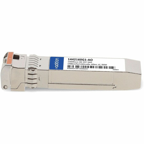 AddOn 1442160G1-AO ADTRAN Compatible TAA 1000Base-BX SFP Transceiver - SMF - 1490nmTx/1310nmRx - 60km - LC - DOM