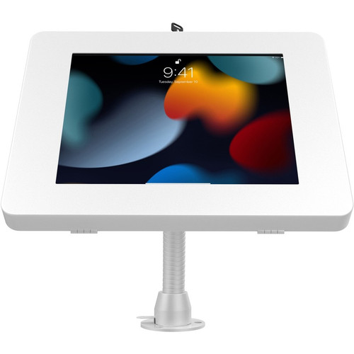 CTA Digital Premium Security Kiosk Stand with Gooseneck Tabletop Mount (White) - 10.5" Screen Support - Metal (Fleet Network)