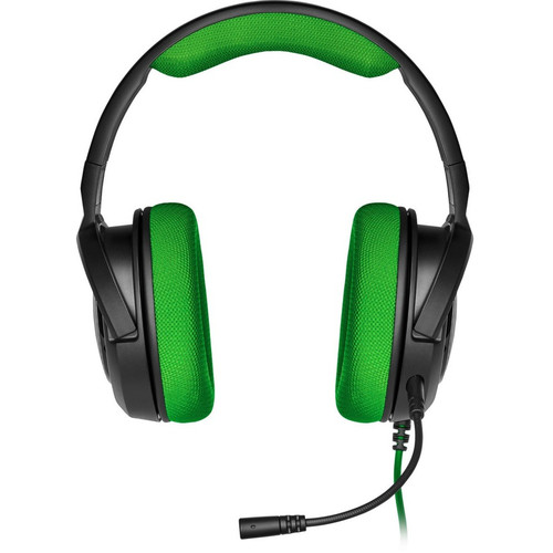 Corsair HS35 Stereo Gaming Headset - Green - Stereo - Mini-phone (3.5mm) - Wired - 32 Ohm - 20 Hz to 20 kHz - Over-the-head - Binaural (Fleet Network)