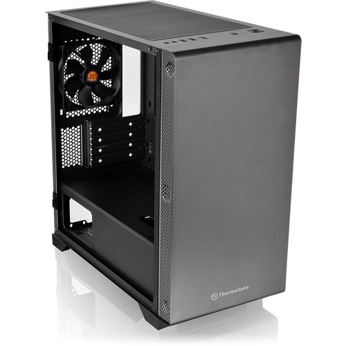 Thermaltake S100 Tempered Glass Micro Chassis - Micro Tower - Black - SPCC, Tempered Glass, Steel, Metal - 4 x Bay - 0 - Micro ATX, - (Fleet Network)