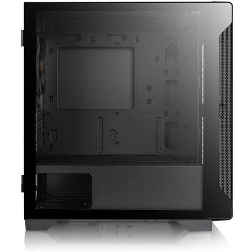 Thermaltake S100 Tempered Glass Micro Chassis - Micro Tower - Black - SPCC, Tempered Glass, Steel, Metal - 4 x Bay - 0 - Micro ATX, - (Fleet Network)