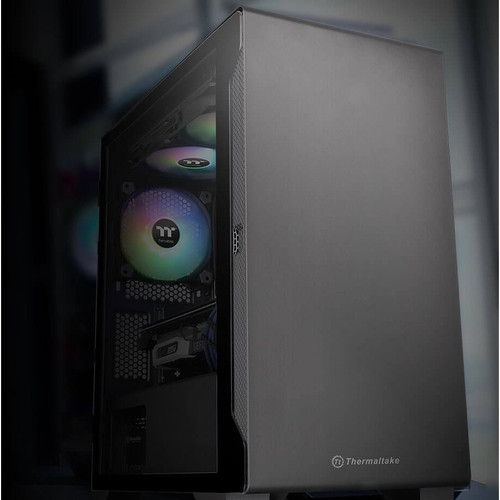 Thermaltake S100 Tempered Glass Micro Chassis - Micro Tower - Black - SPCC, Tempered Glass, Steel, Metal - 4 x Bay - 0 - Micro ATX, - (CA-1Q9-00S1WN-00)