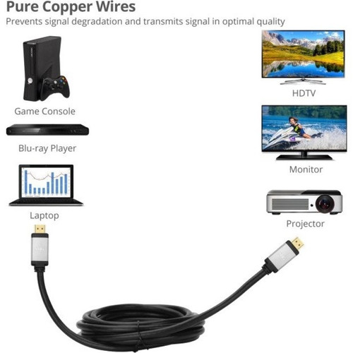 SIIG 4K High Speed HDMI Cable 16 Ft For Gaming Consoles Projectors Notebooks And AV Devices Audio/Video Projector Notebook Console CB-H20V11-S1