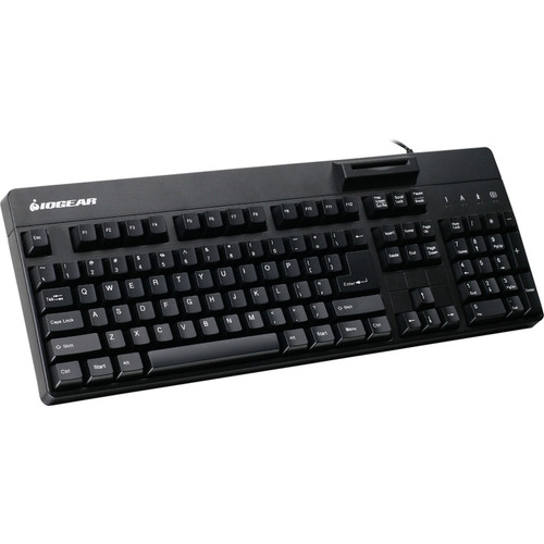 IOGEAR Integrated Keyboard/CAC Reader - Cable Connectivity - USB 2.0 Type A Interface - 104 Key(s) - Desktop Computer, Notebook - Card (Fleet Network)