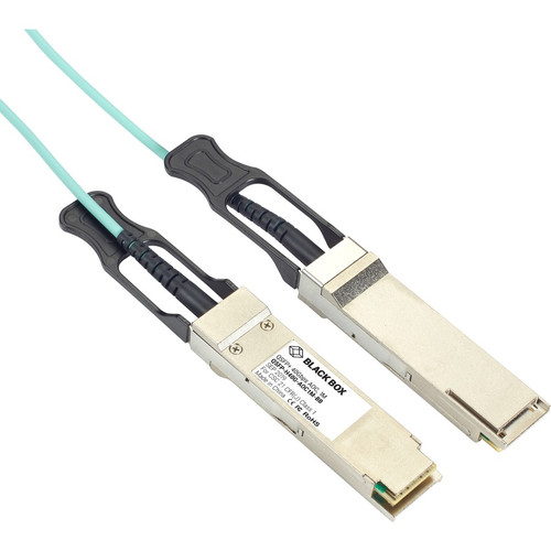 Black Box Fiber Optic Network Cable 6.5 Ft Compact High Performance Link For Switch Router Server Device QSFP-H40G-AOC2M-BB