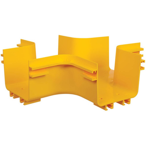 Tripp Lite series Toolless Horizontal 4-Way Junction for Fiber Routing System, 120 mm (5 in) - Horizontal 4-Way Junction - Yellow - (Fleet Network)