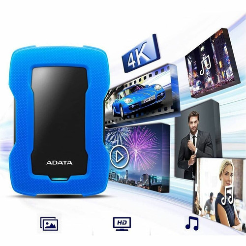 Adata HD330 1 TB Portable External USB 3.1 Hard Drive Durable Blue Design For Gaming Console And Mobile Storage AHD330-1TU31-CBL