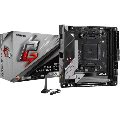 ASRock B550 Phantom Gaming-ITX/ax Desktop Motherboard - AMD B550 Chipset - Socket AM4 - Mini ITX - 64 GB DDR4 SDRAM Maximum RAM - - 2 (Fleet Network)