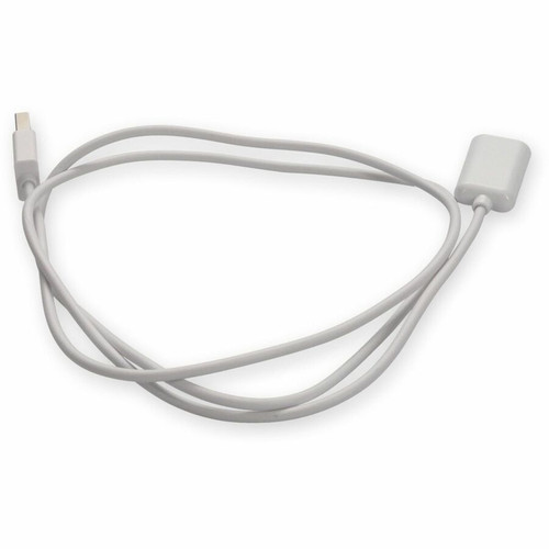 AddOn USBEXTAB3MMFW USB 2. 0 A Male to B Female White Data Cable - 9. 8 ft - 3 m for PC - Printer - Charger - Notebook