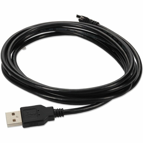 AddOn USBEXTABMNRT6 6ft USB 2. 0 A Male to Mini USB B Right-Angle Male Black Data Transfer Cable