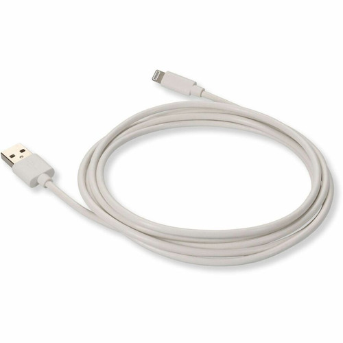 AddOn USB2LGT2MW 6. 6ft (2m) USB 2. 0 A Male to Lightning Male Sync and Charge White Data Transfer Cable